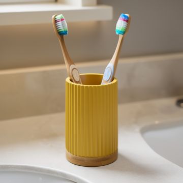 LINEA NATUREO - BICCHIERE PORTASPAZZOLINI SENAPE