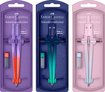 FABER CASTELL - COMPASSO REGOLAZIONE RAPIDA STREAM FOLLOW YOUR FLOW ASSORTITO