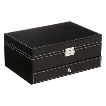 PORTAGIOIELLI IN PELLE NERA H. 30CM