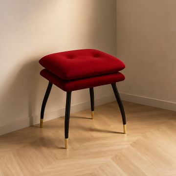 SGABELLO CM 44X33 H. 47 IN VELLUTO ROSSO