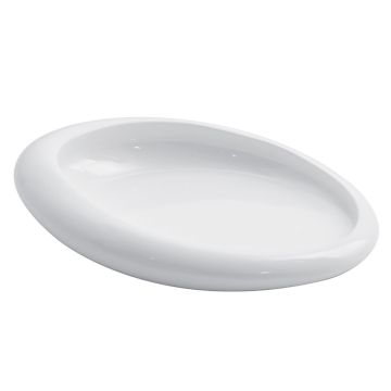 LINEA ISIDE - PORTA SAPONE IN RESINA E SABBIA BIANCO LUCIDO