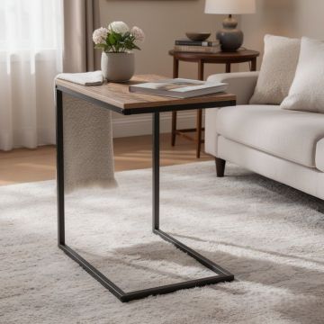 TAVOLINO MOD. ALIAJ CM 35X45 H. 66.5 NERO E NOCE