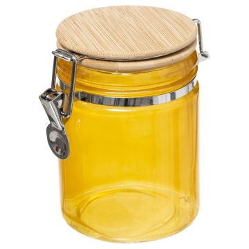 BARATTOLO ERMETICO GIALLO C/TAPPO IN BAMBOO 0.75LT