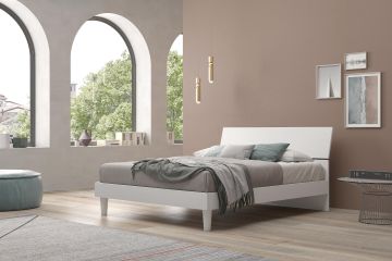 LETTO MATRIMONIALE CON GIROLETTO BIANCO FRASSINATO 