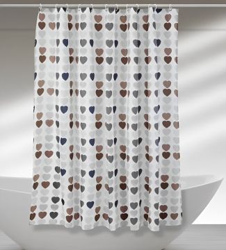 TENDA DOCCIA IN PEVA 120X200CM CUORI MULTICOLORE