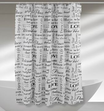TENDA DOCCIA IN PEVA 240X200CM CON SCRITTE