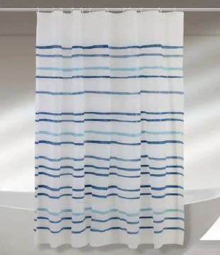 TENDA DOCCIA IN PEVA 180X200CM RIGHE AZZURRE MULTICOLORE