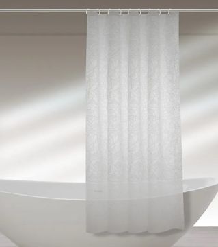 TENDA DOCCIA IN PEVA 240X200CM GEOMETRICA BIANCA