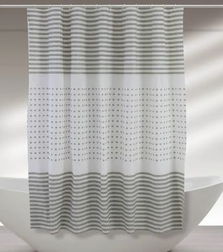 TENDA DOCCIA IN PEVA 240X200CM RIGHE/PUNTINI TORTORA