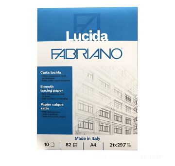 FABRIANO - BLOCCO COLLATO CARTA LUCIDA 10 FOGLI A4 82GR