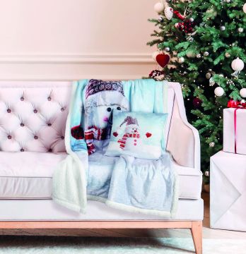 PLAID FLANNEL 130X155CM PUPAZZO DI NEVE SNOWNAN (NA24)