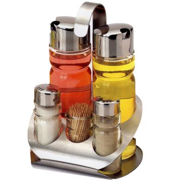 OLIERA SIRIO IN VETRO E ACCIAIO INOX