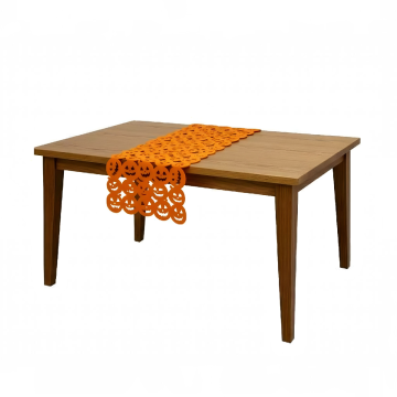 RUNNER ARANCIONE IN FELTRO CON ZUCCHE 30X120CM