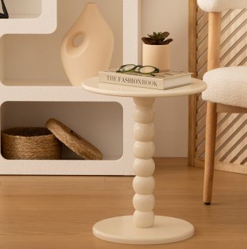 TAVOLINO MOD. CHAMLO CM 38X46.5 AVORIO