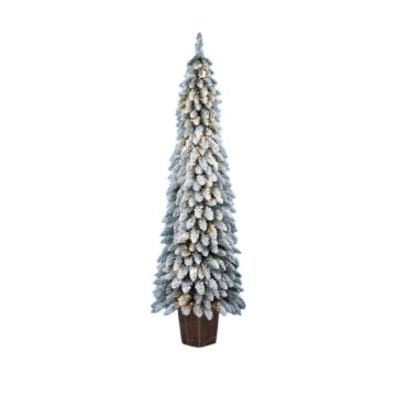 ALBERO DI NATALE FLOCCATO MOD.LANE H.180 CM CON LED ALBERO DI NATALE FLOCCATO MOD.LANE H.180 CM CON LED
