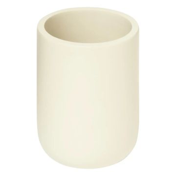 LINEA DUO - PORTA SPAZZOLINO IN POLIRESINA AVORIO DIAM. 7,2CM H 10,1CM