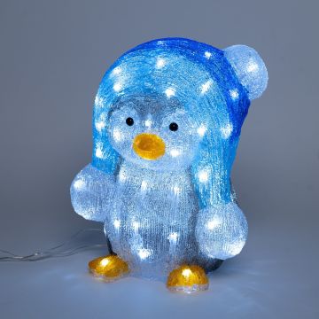 PINGUINO IN ACRILICO 60 LED 26.5X25.5 H. 33CM
