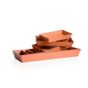 SOTTOVASO RETTANGOLARE 50X20CM COLOR TERRACOTTA