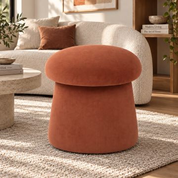 POUF MOD. NOA DIAM. CM 37 H. 40 IN VELLUTO AMBRA