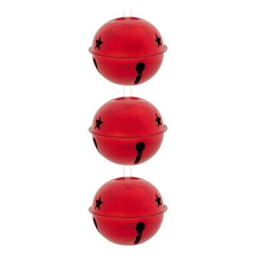 SET 3 SONAGLI IN METALLO ROSSO LUCIDO D 8CM