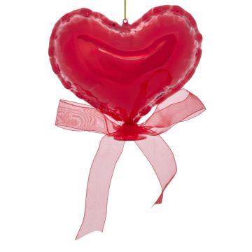 APPENDERIA A FORMA DI CUORE PALLONCINO IN VETRO 12X6.8 H. 10.6CM ASSORTITO