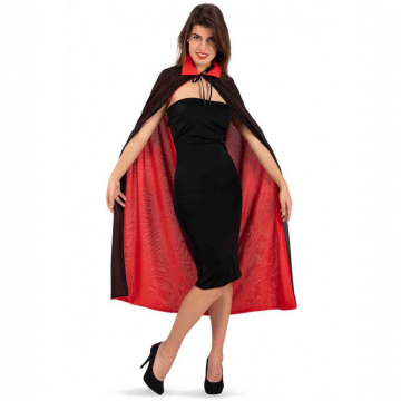 MANTELLO DOUBLE-FACE NERO/ROSSO IN MAGLINA PER ADULTI