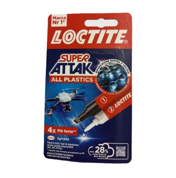 LOCTITE - SUPER ATTAK ALL PLASTICS 2G+4ML COLLA + ATTIVATORE