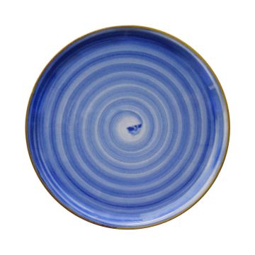 PIATTO PIZZA NAPOLI A SPIRALE IN PORCELLANA BLU DIAM. 33CM
