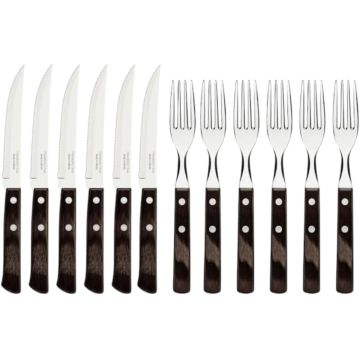 TRAMONTINA - SET 12 POSATE DA BARBECUE IN ACCIAIO INOX E POLYWOOD