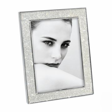 PORTAFOTO IN METALLO LUCIDO CON STRASS 13X18CM