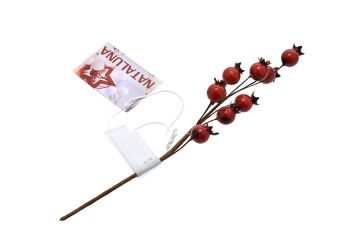 RAMO CON BACCHE ROSSE H. 20CM