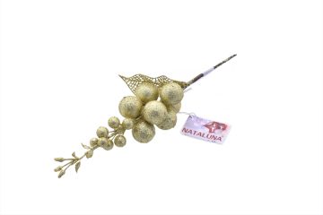 RAMO CON BACCHE DORATE GLITTERATO