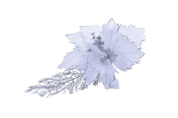 FIORE NATALIZIO CON GAMBO CORTO BIANCO