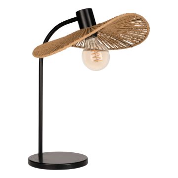 LAMPADA DA TAVOLO SIRUELA NERO/NATURAL 18X46.5CM - 1XE27 42W
