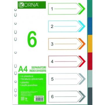 ARDA - SEPARATORI A4 6 DIVISORI COLORATI