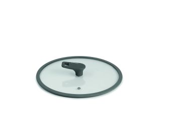 COPERCHIO IN VETRO D 24CM CON BORDO IN SILICONE