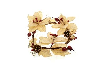 F/PORTA CORONA FIORI PANNA