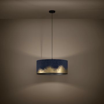 LAMPADARIO CASUARITA NERO/BLU E ORO 53X150CM - 1XE27 40W