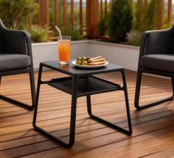 NARDI OUTDOOR - TAVOLINO MOD. POP 44X39.5 CM POLIPROPILENE ANTRACITE OPACO