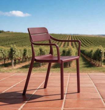 NARDI OUTDOOR - SEDIA MOD. CASSIA ARMCHAIR BORGOGNA 