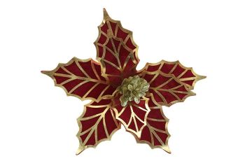 FIORE GAMBO CORTO BORDEAUX E ORO DIAM. 28CM H 20CM