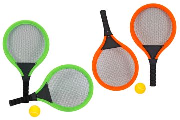 RACCHETTE BEACH TENNIS 2 PEZZI CON PALLA MORBIDA ASSORTITO