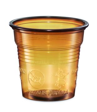 SET 50 BICCHIERI IN PLASTICA 80ML MARRONE TRASPARENTE