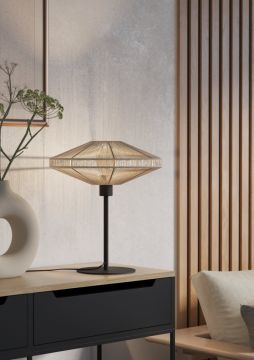 LAMPADA DA TAVOLO MIDSUMER NERO/CREMA 38X44CM - 1XE27 40W