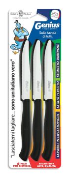 SET 6 COLTELLI PER BISTECCA LINEA GENIUS NERI 11CM 