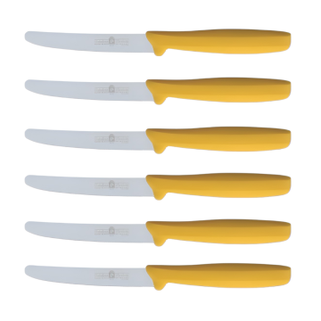 SET 6 COLTELLI DA TAVOLA GIALLI LINEA L'ORIGINALE MIGLIORE 11CM