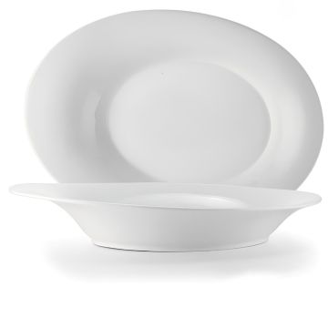 PIATTO FONDO OVALE IN PORCELLANA CARLOTTA 17.5X12.5CM BIANCO