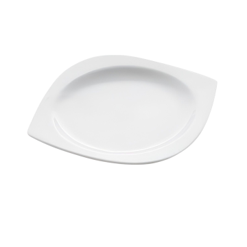 PIATTO PIANO OVALE IN PORCELLANA CARLOTTA/RAMADA 14X13CM BIANCO