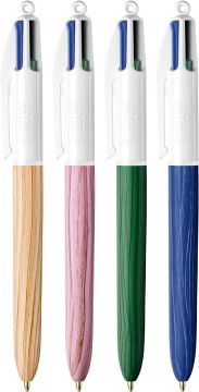 BIC - PENNA A SFERA A SCATTO 4 COLOURS WOOD EFFECT ASSORTITO