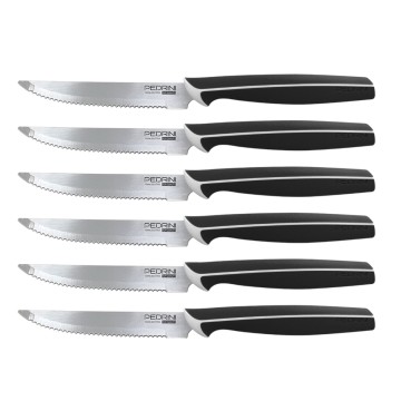 SET 6 COLTELLI BISTECCA NERI LINEA MASTER 11.5CM